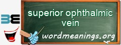 WordMeaning blackboard for superior ophthalmic vein